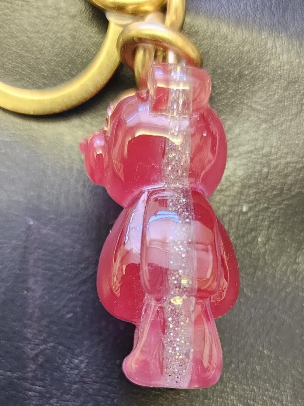 Coach Pink Glitter Resin Bear Handbag Charm / Keychain - Picture 7 of 7